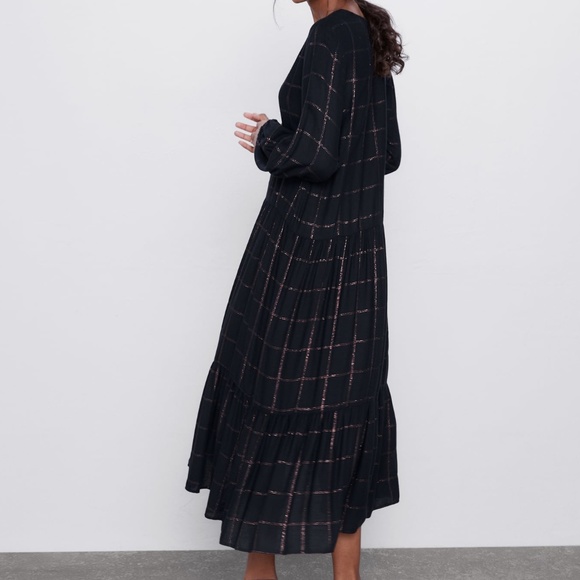 Zara Black Plaid Dress NWT - Picture 11 of 12